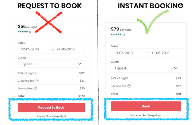 rockyourbnb blog post 5 advices for ranking higher on airbnb Instant Book